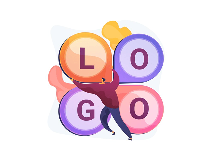 An illustration of a logo being designed