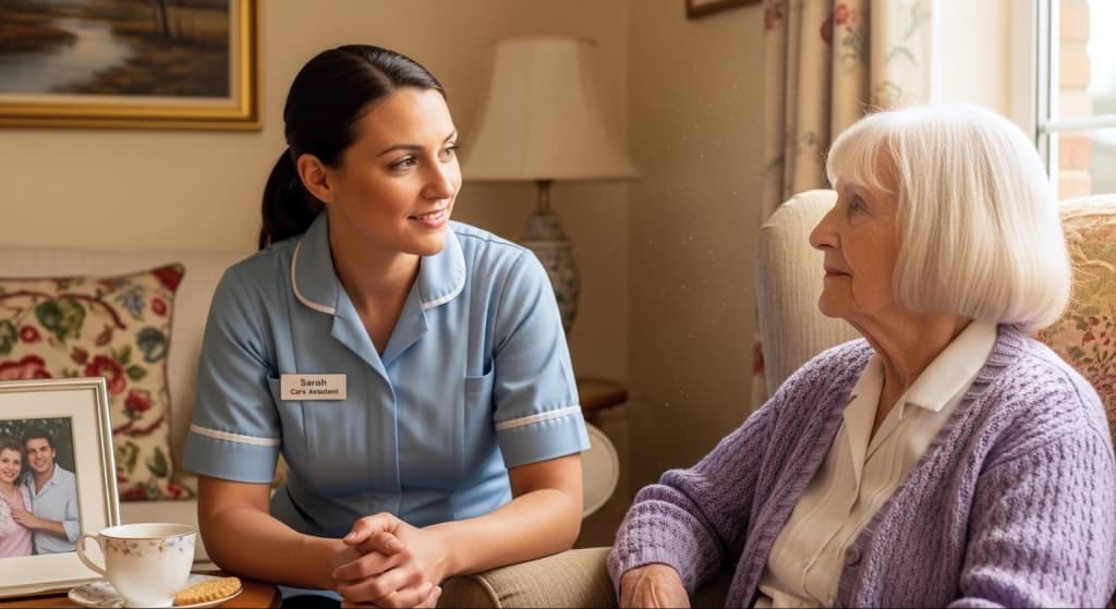 Care professionals supporting an older adult