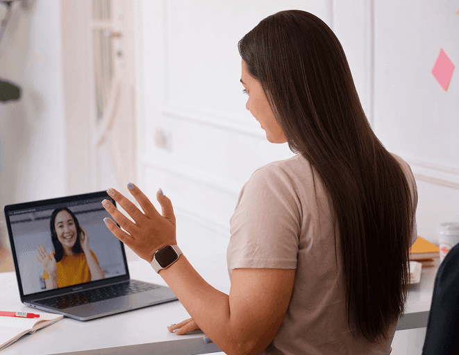 A registered manager taking part in an online fit person interview