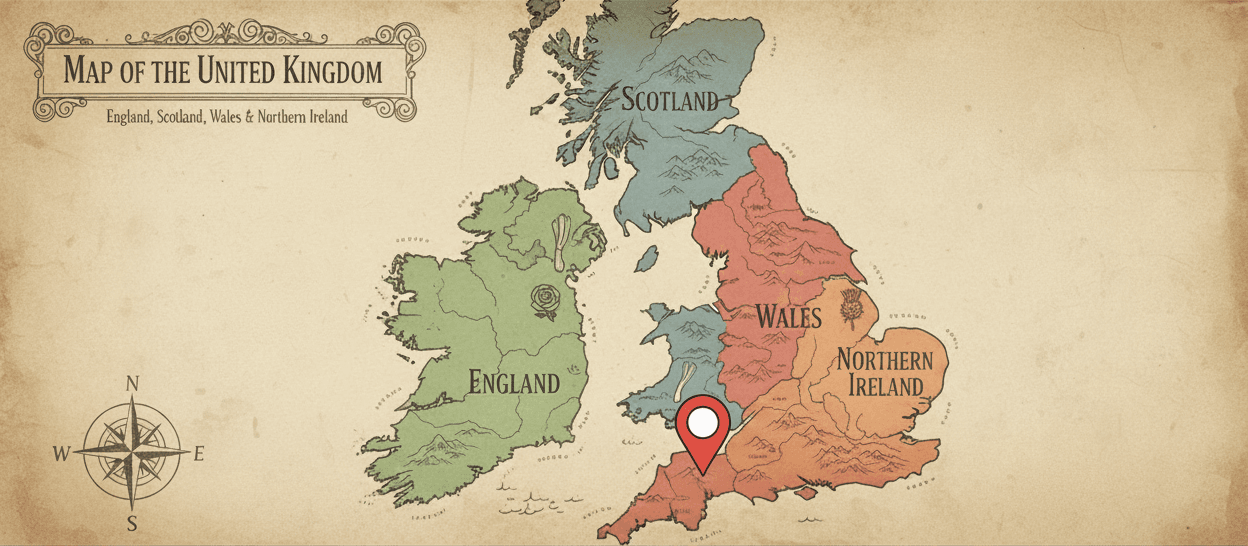 Map of England, Scotland, Wales and Northern Ireland
