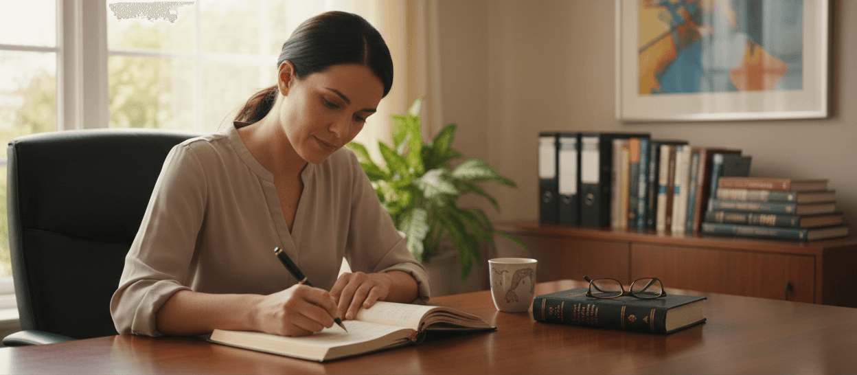 A tender writer drafting a bid response