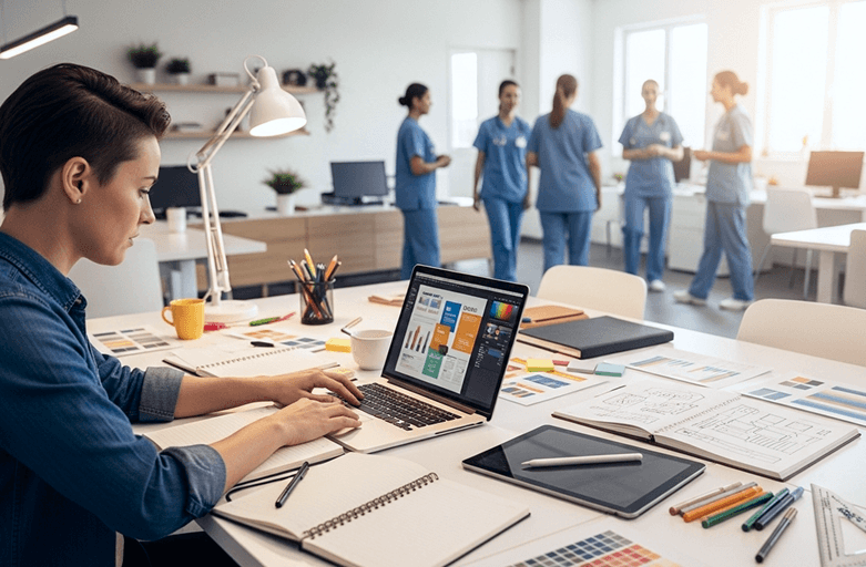 A designer building a conversion-focused care website