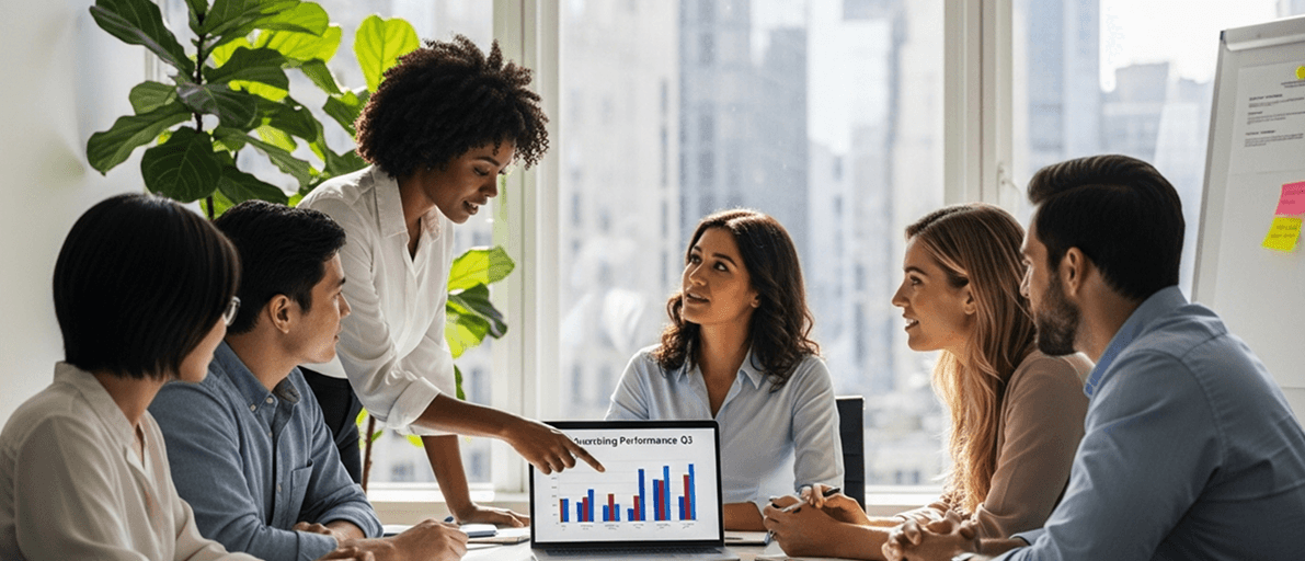 A commissioning team reviewing tender pricing and performance data