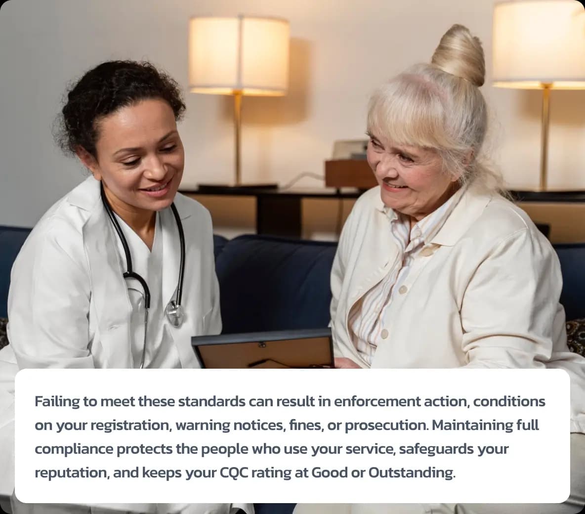 Doctor reviewing care with an older woman