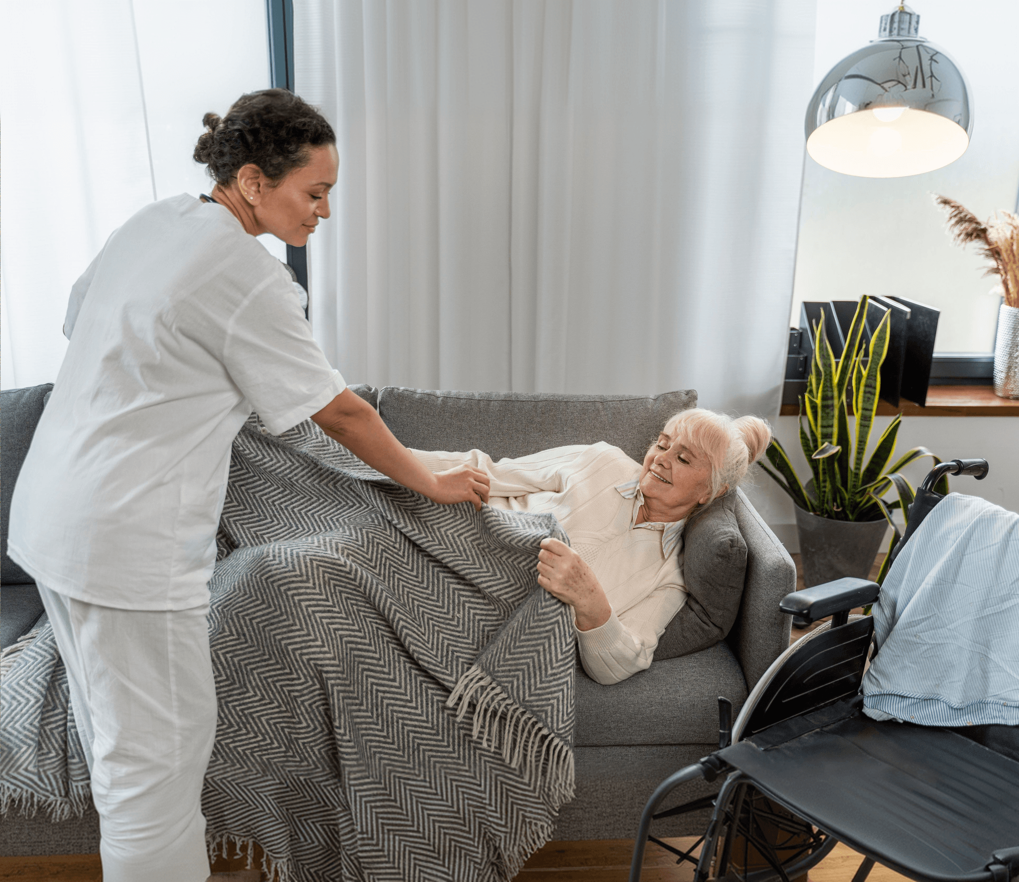 Doctor helping a senior man