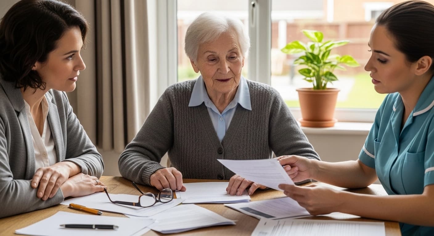 Care professional supporting a person