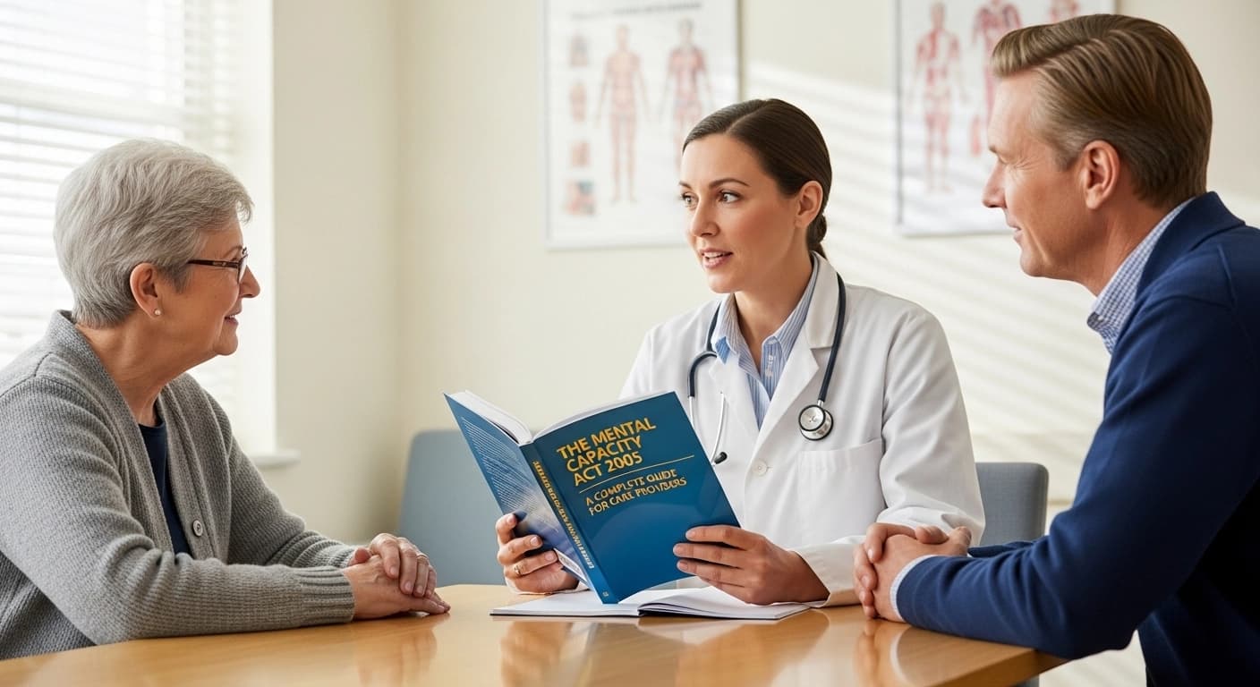 Care professional supporting an older person