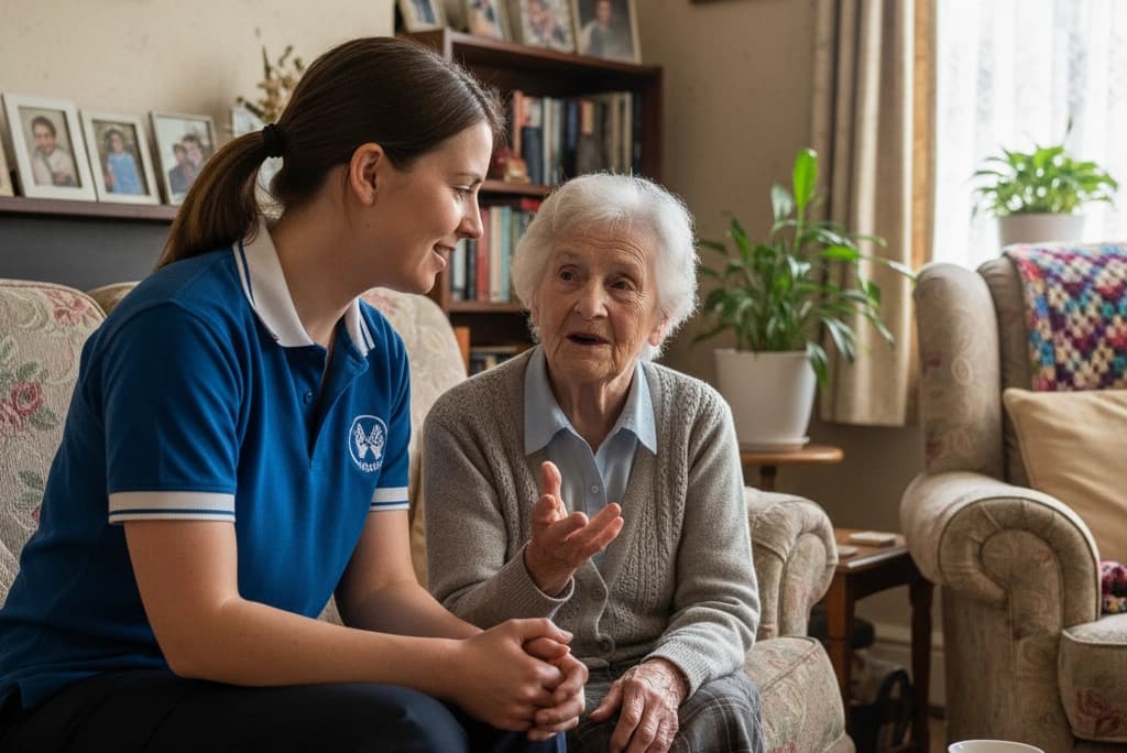Care professional supporting an individual