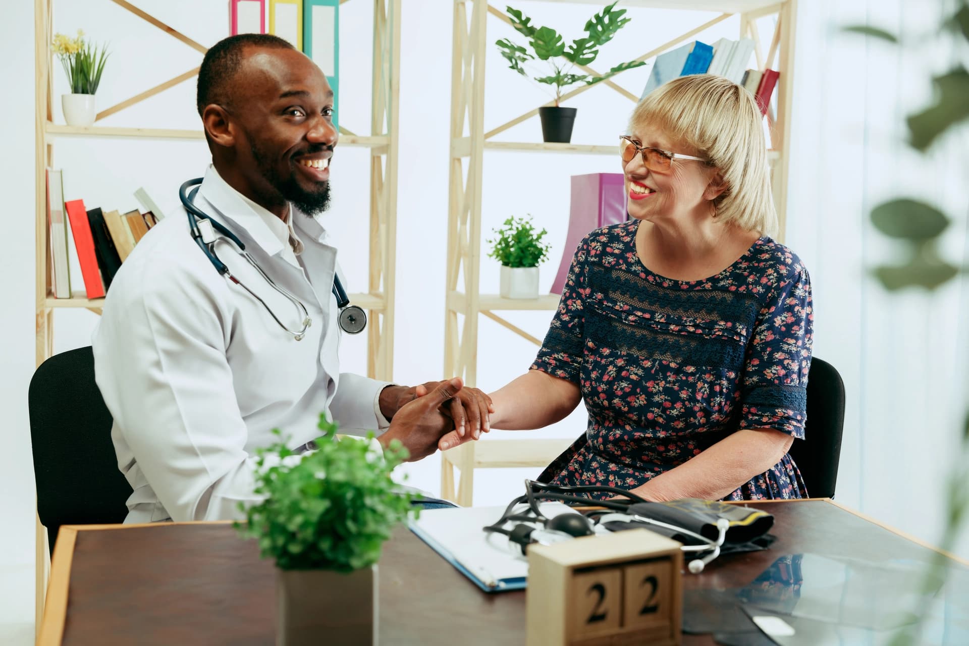 Care provider discussing a child's care
