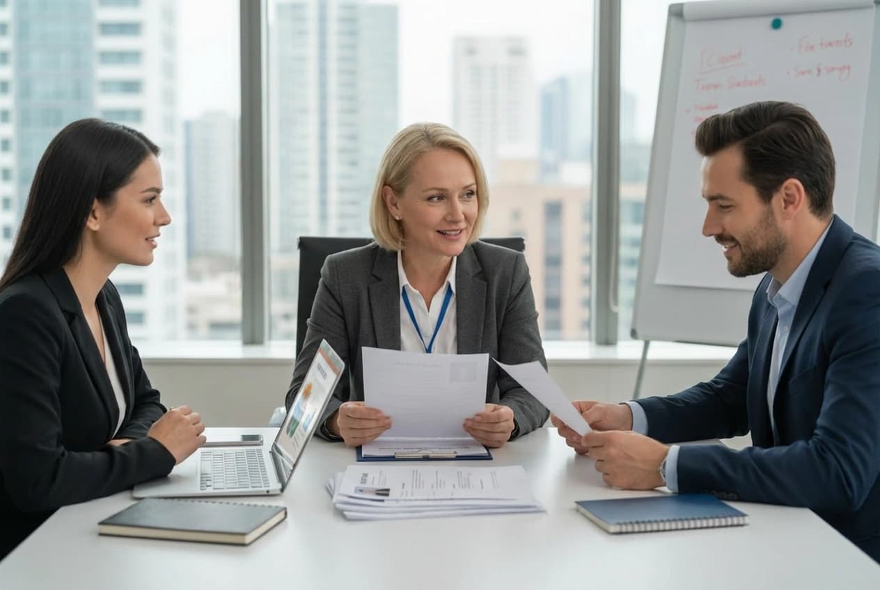Professionals discussing care tenders