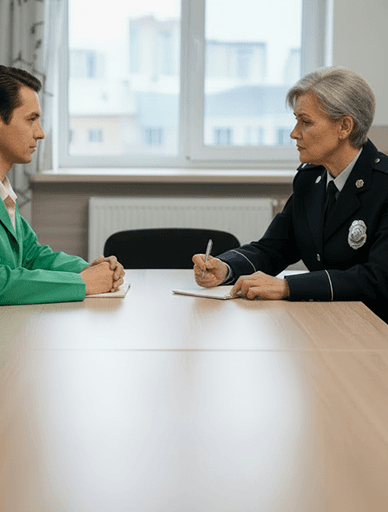 Care provider meeting a CQC inspector