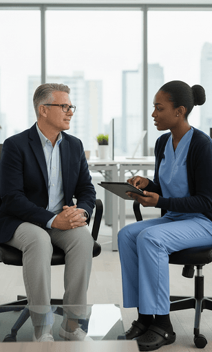 CQC compliance consultants working with a leadership team
