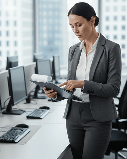 CQC compliance auditor reviewing documentation