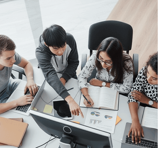 Support workers planning personalised support with young people