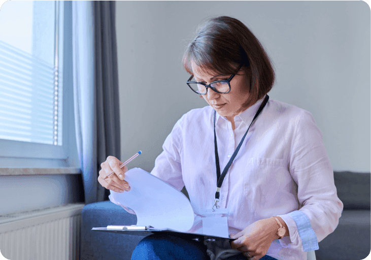 Registered manager reviewing PIR responses