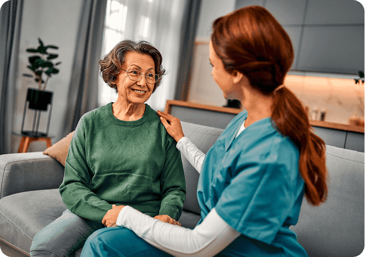 Care worker supporting a service user in a domiciliary care setting