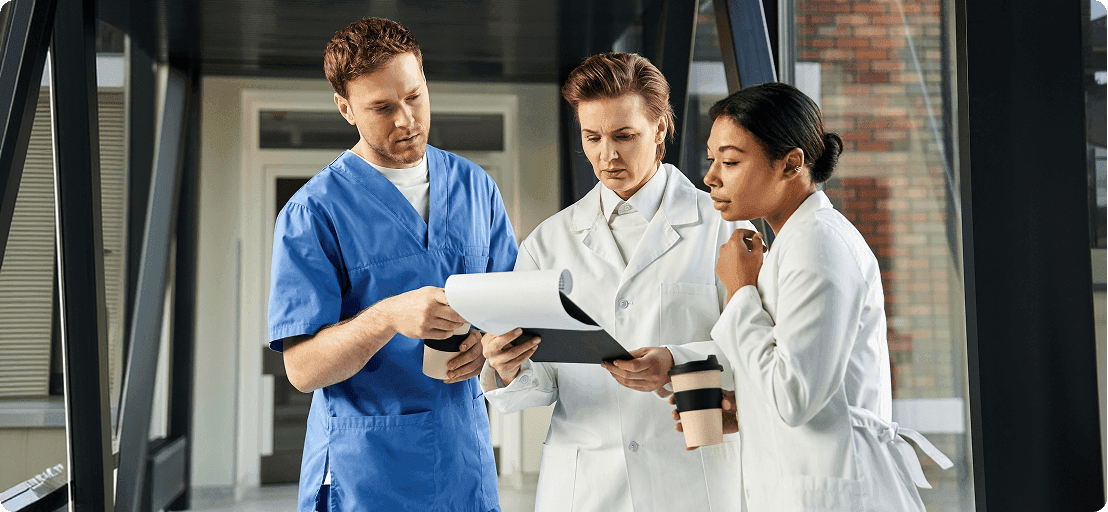 CQC inspectors reviewing a provider's documentation on site