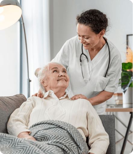 A nurse supporting an older person at home in Northern Ireland