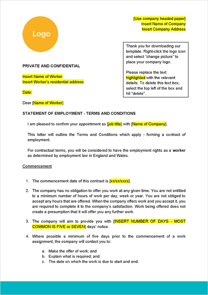 Zero-Hour Contract Template 2026