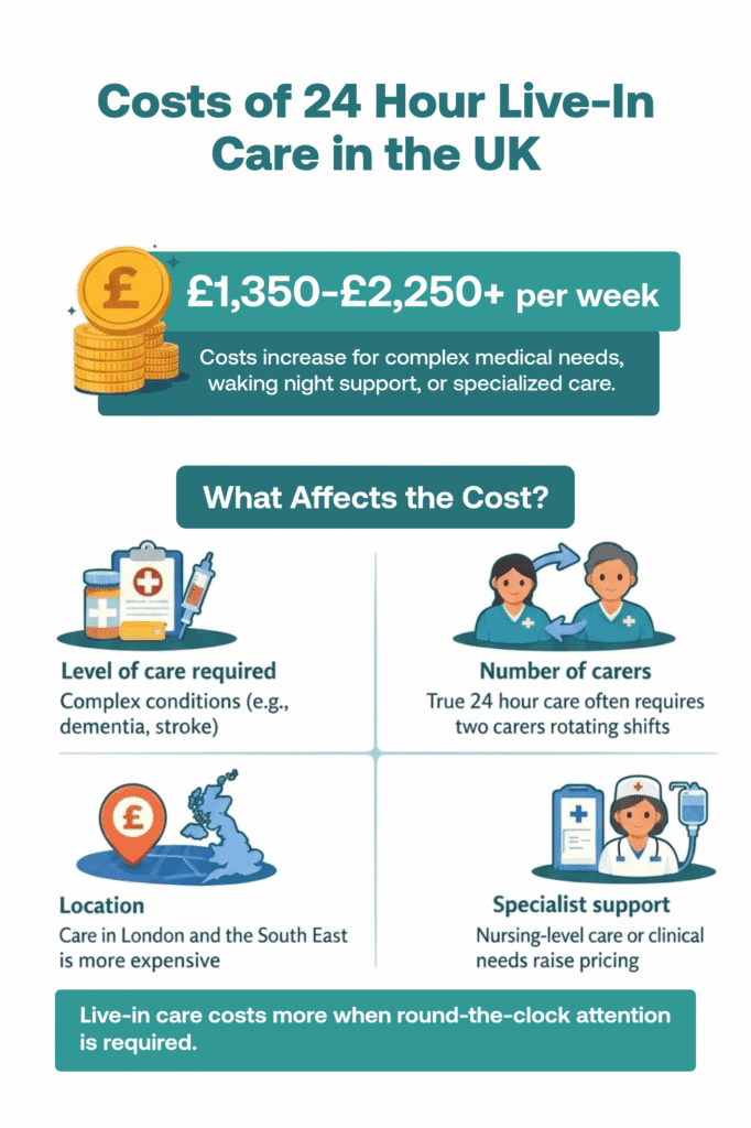 Costs of live in care in the UK