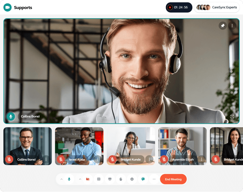 Remote consultancy session with a Care Sync Experts consultant